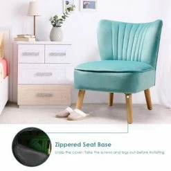Wholesale 🤩 Costway Armless Accent Chair Modern Velvet Leisure Chair Single Upholstered 👏 -Living Room Chairs Sales unnamed file 6648
