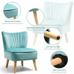 Wholesale 🤩 Costway Armless Accent Chair Modern Velvet Leisure Chair Single Upholstered 👏 -Living Room Chairs Sales unnamed file 6650