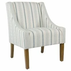 Best Pirce 🧨 Modern Swoop Accent Armchair - HomePop Dove Gray Stripe 🔔 -Living Room Chairs Sales unnamed file 670