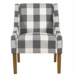 Best Pirce 🧨 Modern Swoop Accent Armchair - HomePop Dove Gray Stripe 🔔 -Living Room Chairs Sales unnamed file 672