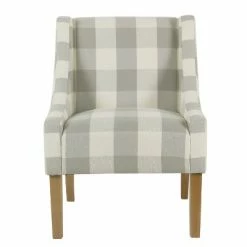 Best Pirce 🧨 Modern Swoop Accent Armchair - HomePop Dove Gray Stripe 🔔 -Living Room Chairs Sales unnamed file 673