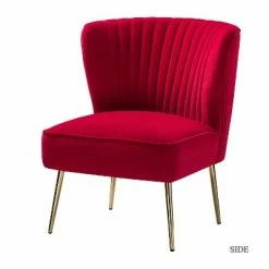 Flash Sale 🧨 Quentin Velvet Accent Side Chair with Golden Metal Base | Karat Home 👍 -Living Room Chairs Sales unnamed file 6732