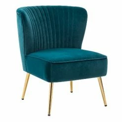 Flash Sale 🧨 Quentin Velvet Accent Side Chair with Golden Metal Base | Karat Home 👍 -Living Room Chairs Sales unnamed file 6734