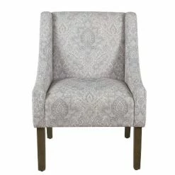 Best Pirce 🧨 Modern Swoop Accent Armchair - HomePop Dove Gray Stripe 🔔 -Living Room Chairs Sales unnamed file 674