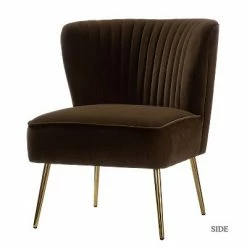 Flash Sale 🧨 Quentin Velvet Accent Side Chair with Golden Metal Base | Karat Home 👍 -Living Room Chairs Sales unnamed file 6742