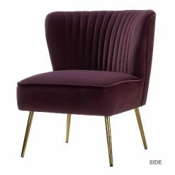 Flash Sale 🧨 Quentin Velvet Accent Side Chair with Golden Metal Base | Karat Home 👍 -Living Room Chairs Sales unnamed file 6747