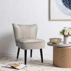 Promo 🎁 Costway Set of 2 Armless Accent Chair Upholstered Leisure Chair Single Sofa TurquoiseStone Grey Dark Grey 👏 -Living Room Chairs Sales unnamed file 6751