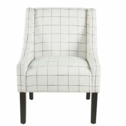 Best Pirce 🧨 Modern Swoop Accent Armchair - HomePop Dove Gray Stripe 🔔 -Living Room Chairs Sales unnamed file 676