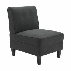 Hot Sale 😀 Copenhagen Tufted Slipper Chair - Serta Charcoal ✨ -Living Room Chairs Sales unnamed file 6763