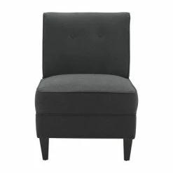 Hot Sale 😀 Copenhagen Tufted Slipper Chair - Serta Charcoal ✨ -Living Room Chairs Sales unnamed file 6771
