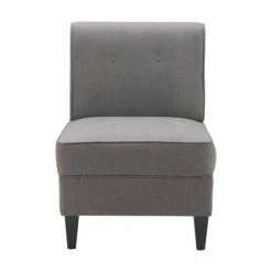 Hot Sale 😀 Copenhagen Tufted Slipper Chair - Serta Charcoal ✨ -Living Room Chairs Sales unnamed file 6773