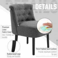 Discount ⭐ HomCom Modern Mid-Back Button-Tufted Accent Armless Chair ⭐ -Living Room Chairs Sales unnamed file 6776