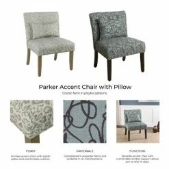 Best deal 🌟 Parker Accent Chair with Pillow - HomePop Gray Cheetah ❤️ -Living Room Chairs Sales unnamed file 6816