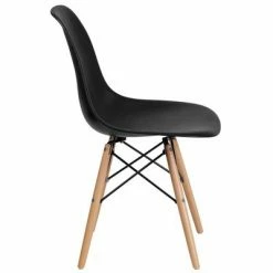 Wholesale 🔔 Elon Series Plastic Chair with Wooden Legs - Riverstone Furniture Collection Orange ⭐