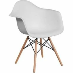 Best Pirce 👏 Alonza Series Plastic Chair with Arms and Wooden Legs - Riverstone Furniture Collection White ❤️ -Living Room Chairs Sales unnamed file 6874