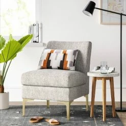 Best reviews of 💯 Joslyn Brass Leg Accent Chair Gray Woven - Project 62™ 👏