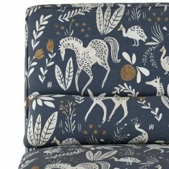 Hot Sale 🔥 Burke Slipper Chair Blue Animal Print - Threshold™ 😉 -Living Room Chairs Sales unnamed file 7003