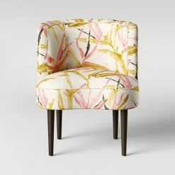 Coupon ❤️ Clary Curved Back Accent Chair - Opalhouse Pink & Cream Tropical Grass 🔔 -Living Room Chairs Sales unnamed file 7046