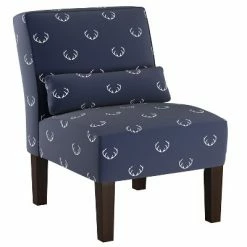 Buy 😍 Armless Chair Patterned - Skyline Furniture Antler Navy 🔥