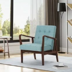 Best deal π Marcola Mid Century Modern Upholstered Wood Framed Club Chair - Christopher Knight Home Gray π