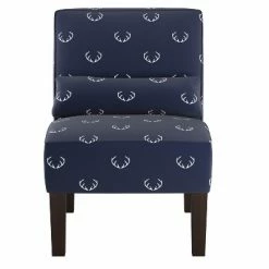 Buy 😍 Armless Chair Patterned - Skyline Furniture Antler Navy 🔥 -Living Room Chairs Sales unnamed file 7121