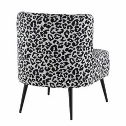 Buy 🛒 Fran Contemporary Slipper Chair Black Steel/Black Leopard Fabric - LumiSource 🎁 -Living Room Chairs Sales unnamed file 7159