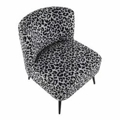 Buy 🛒 Fran Contemporary Slipper Chair Black Steel/Black Leopard Fabric - LumiSource 🎁 -Living Room Chairs Sales unnamed file 7162