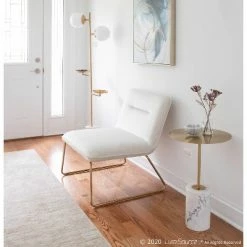 Budget 🧨 Casper Contemporary Upholstered Accent Chair - LumiSource Gold/black 💯 -Living Room Chairs Sales unnamed file 7196