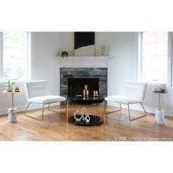 Budget 🧨 Casper Contemporary Upholstered Accent Chair - LumiSource Gold/black 💯 -Living Room Chairs Sales unnamed file 7197