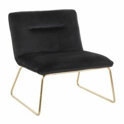 Budget 🧨 Casper Contemporary Upholstered Accent Chair - LumiSource Gold/black 💯 -Living Room Chairs Sales unnamed file 7199