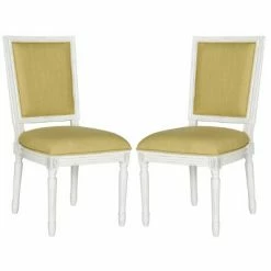 Brand new 🧨 Set of 2 Buchanan Rectangle Side Chair - Safavieh Light Yellow 🔔 -Living Room Chairs Sales unnamed file 7220