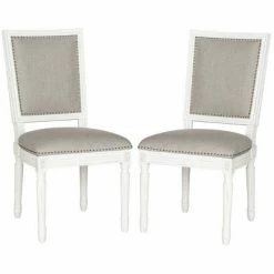 Brand new 🧨 Set of 2 Buchanan Rectangle Side Chair - Safavieh Light Yellow 🔔 -Living Room Chairs Sales unnamed file 7222