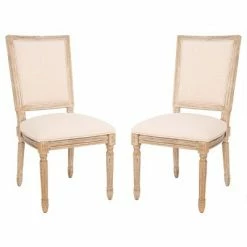 Brand new 🧨 Set of 2 Buchanan Rectangle Side Chair - Safavieh Light Yellow 🔔 -Living Room Chairs Sales unnamed file 7224