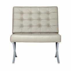 Deals ⭐ Studio Designs Home Atrium Bonded Leather Barcelona Chair Off-white 💯