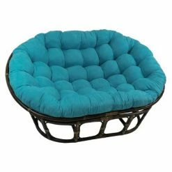 Promo 👍 63"x45" Double Papasan with Micro Suede Cushion - International Caravan Black 😉 -Living Room Chairs Sales unnamed file 7272