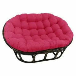 Promo 👍 63"x45" Double Papasan with Micro Suede Cushion - International Caravan Black 😉 -Living Room Chairs Sales unnamed file 7273