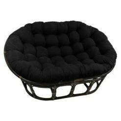 Promo 👍 63"x45" Double Papasan with Micro Suede Cushion - International Caravan Black 😉 -Living Room Chairs Sales unnamed file 7274