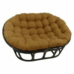 Promo 👍 63"x45" Double Papasan with Micro Suede Cushion - International Caravan Black 😉 -Living Room Chairs Sales unnamed file 7275