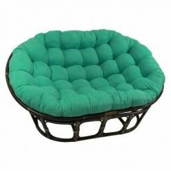 Promo 👍 63"x45" Double Papasan with Micro Suede Cushion - International Caravan Black 😉 -Living Room Chairs Sales unnamed file 7278