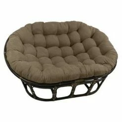 Promo 👍 63"x45" Double Papasan with Micro Suede Cushion - International Caravan Black 😉 -Living Room Chairs Sales unnamed file 7282