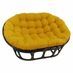 Promo 👍 63"x45" Double Papasan with Micro Suede Cushion - International Caravan Black 😉 -Living Room Chairs Sales unnamed file 7283