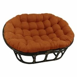 Promo 👍 63"x45" Double Papasan with Micro Suede Cushion - International Caravan Black 😉 -Living Room Chairs Sales unnamed file 7288