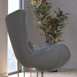 Best Pirce ❤️ Merrick Lane High-Back Egg Style Lounge Chair With 360° Swivel Metal Base ⭐ -Living Room Chairs Sales unnamed file 731