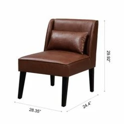 New 👍 Leather Lounge Chair Brown - Teamson Home 👍 -Living Room Chairs Sales unnamed file 7378