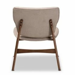 Outlet 🥰 Benito Fabric Upholstered Wood Accent Chair - Baxton Studio Gray/walnut Brown 🤩 -Living Room Chairs Sales unnamed file 7393