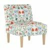 New ⌛ Robin Upholstered Chair Orange/White Floral - Skyline Furniture 😀 -Living Room Chairs Sales unnamed file 7411