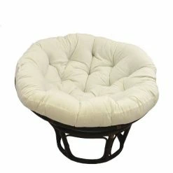 Discount ⌛ 42" Rattan Papasan Chair with Solid Twill Cushion - International Caravan Black ✔️ -Living Room Chairs Sales unnamed file 7439