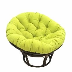 Discount ⌛ 42" Rattan Papasan Chair with Solid Twill Cushion - International Caravan Black ✔️ -Living Room Chairs Sales unnamed file 7443