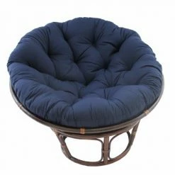 Discount ⌛ 42" Rattan Papasan Chair with Solid Twill Cushion - International Caravan Black ✔️ -Living Room Chairs Sales unnamed file 7444