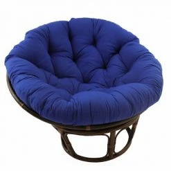 Discount ⌛ 42" Rattan Papasan Chair with Solid Twill Cushion - International Caravan Black ✔️ -Living Room Chairs Sales unnamed file 7446
